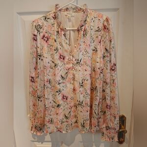 TAMARA H. Beautiful Whimsical Glittery Sheer Sleeves Blouse